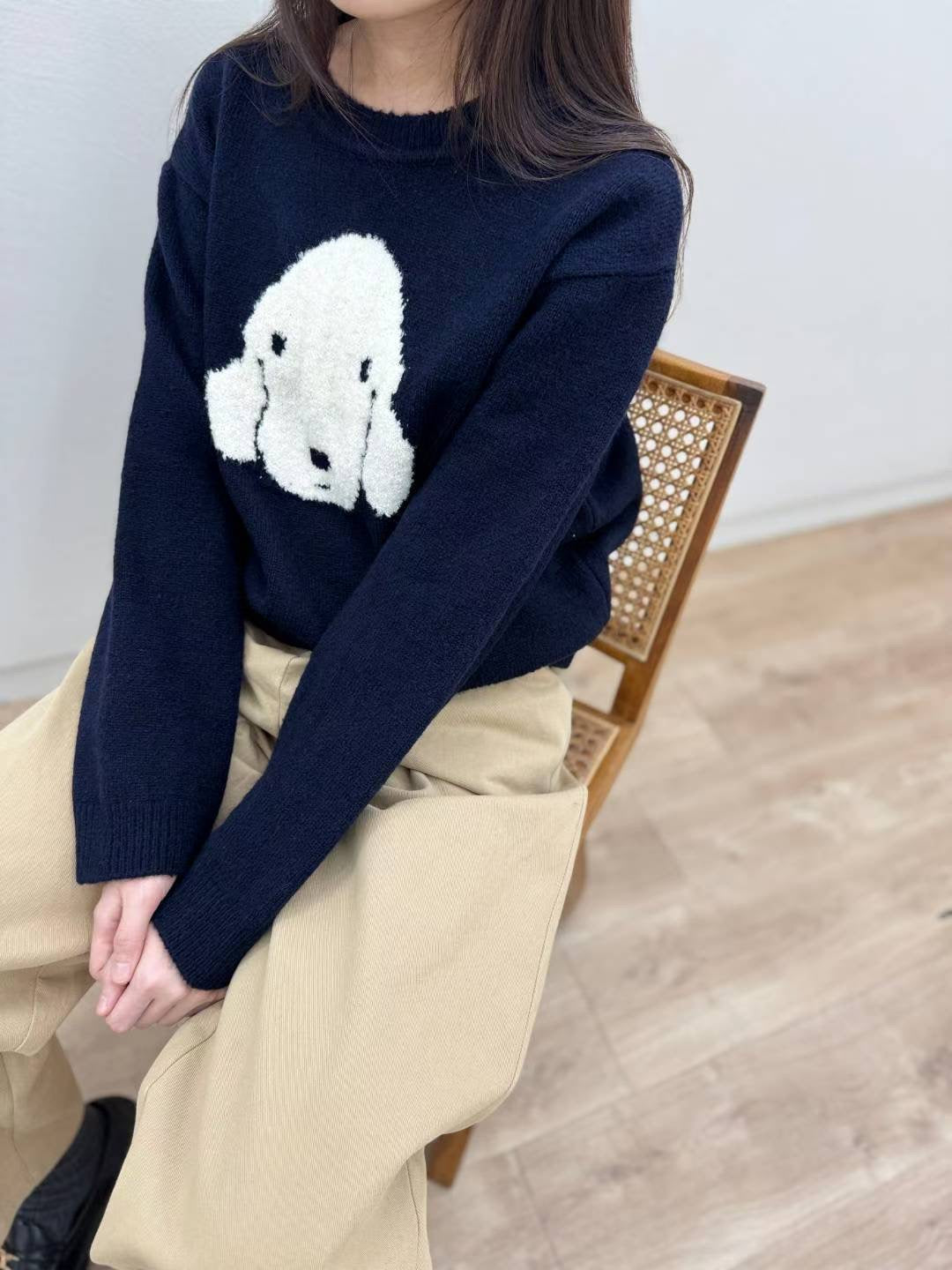 KR直送．狗仔圖案冷衫 2色入 
1W90124