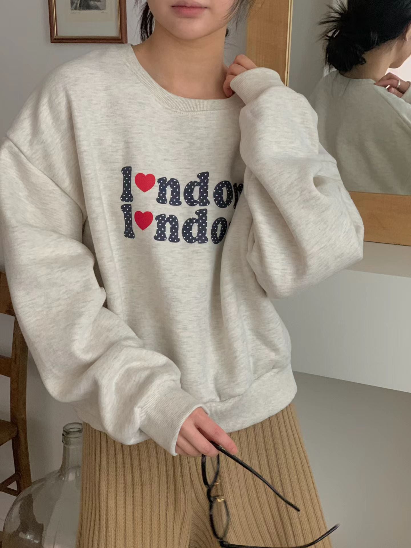 KR直送 I Love London加絨衛衣 1W91138