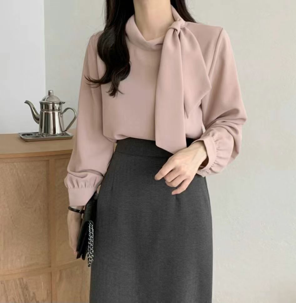 KR直送．側綁斯文金鈕仔厚雪紡 2色入 1W91111