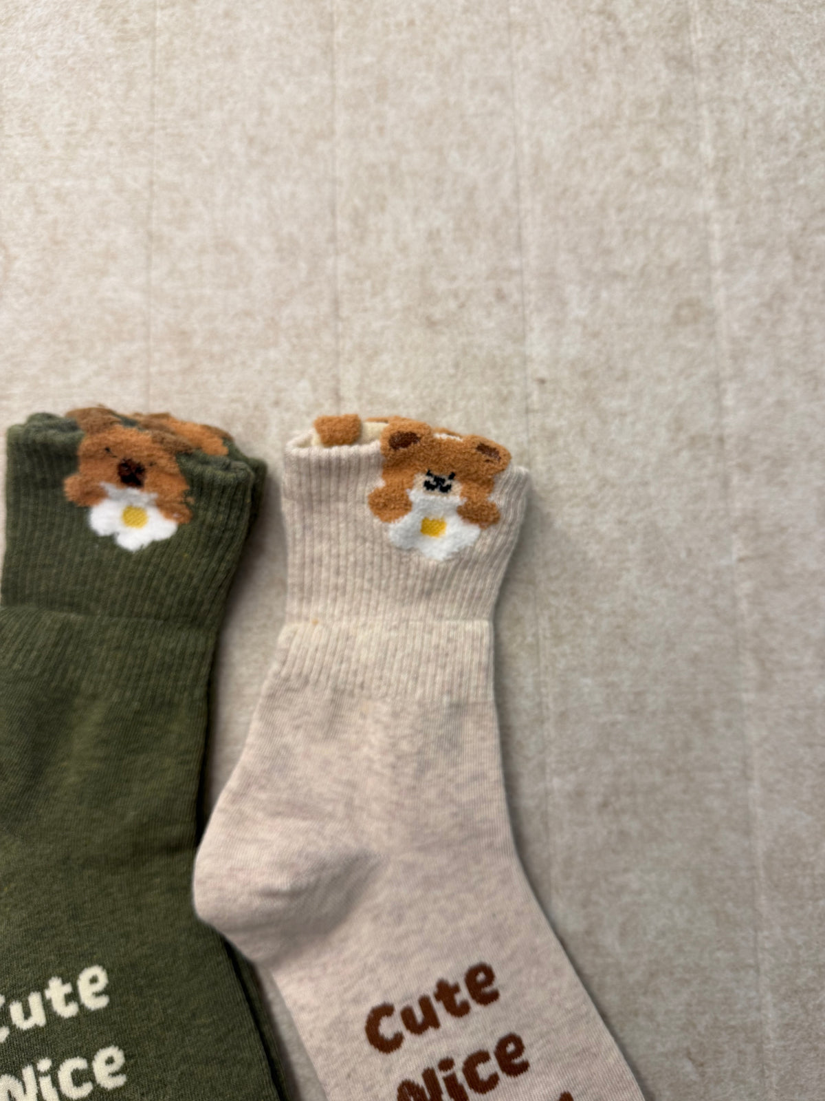 KR直送 立體動物仔中筒襪 2色入