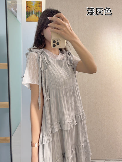 夏季・索索肩帶層層蛋糕裙 4色入1S10721