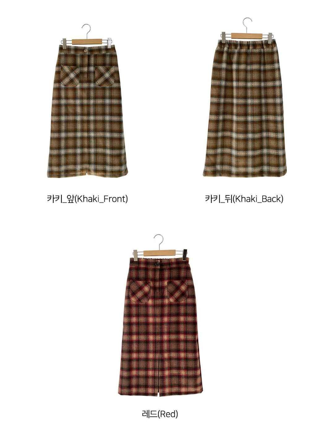 KR直送 直身格仔半身裙 2色入 1W91134