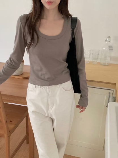 KR直送．莫代爾棉質圓領長袖1W91108