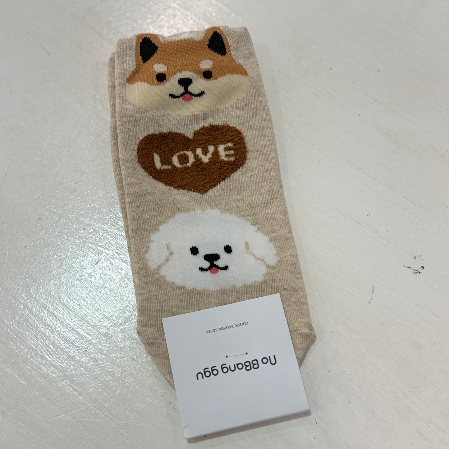 KR直送 貓貓🐱狗仔🐶短襪 2色入