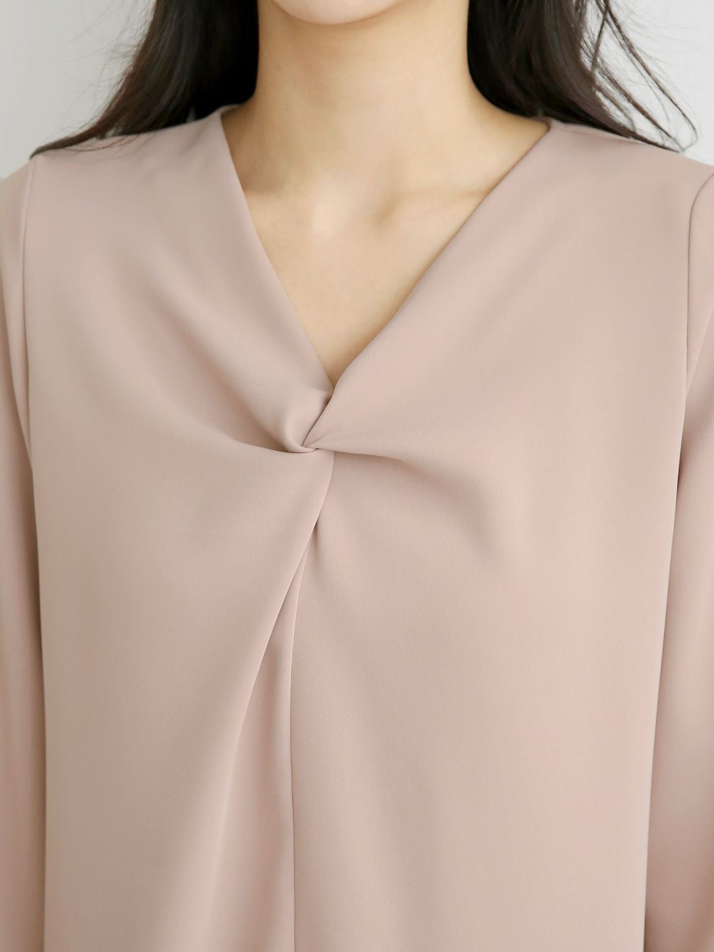 KR直送．扭紋雪紡上衣 2色入 1W91113