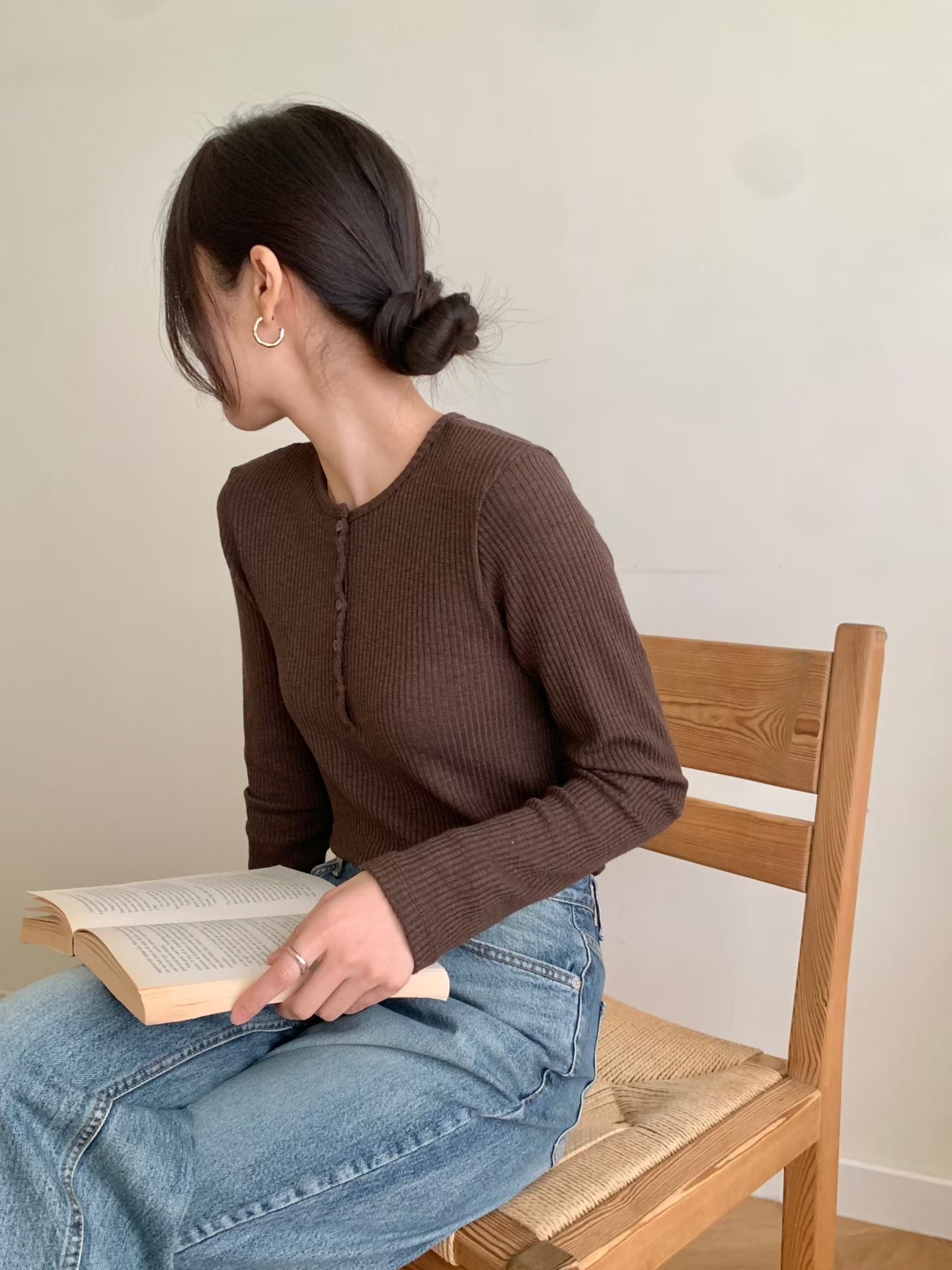 KR直送 亨利領坑紋上衣 4色入 1W91149