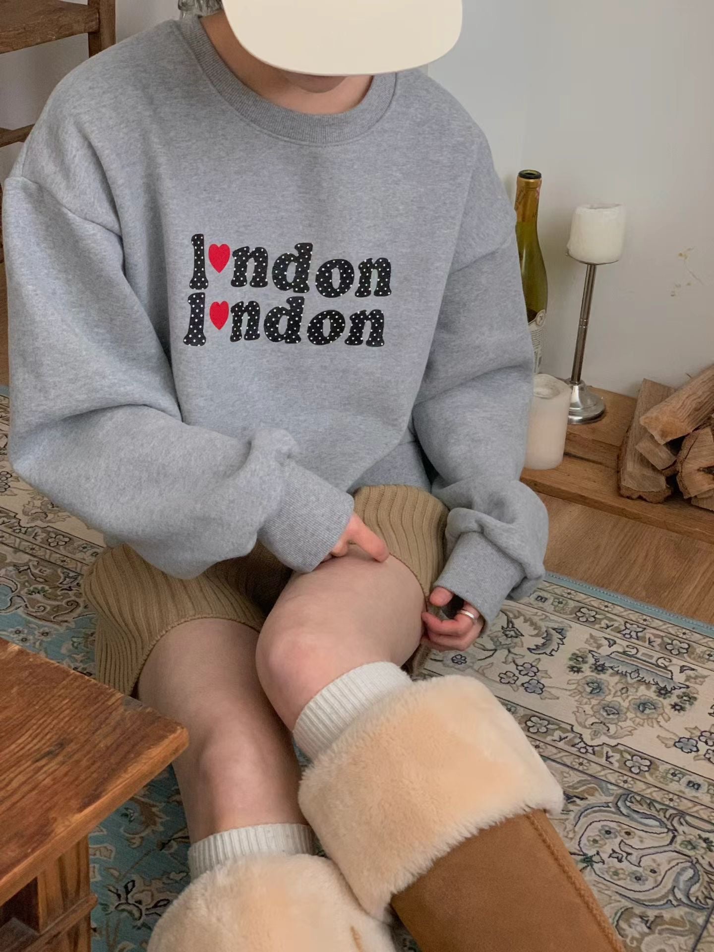 KR直送 I Love London加絨衛衣 1W91138