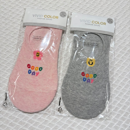KR直送 笑臉防滑隱形襪 2色入