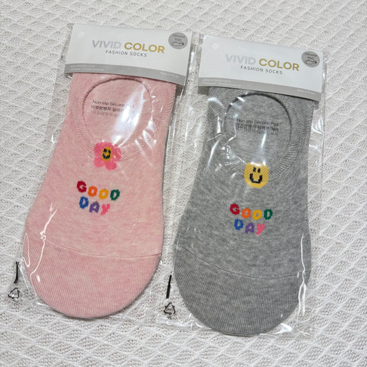 KR直送 笑臉防滑隱形襪 2色入