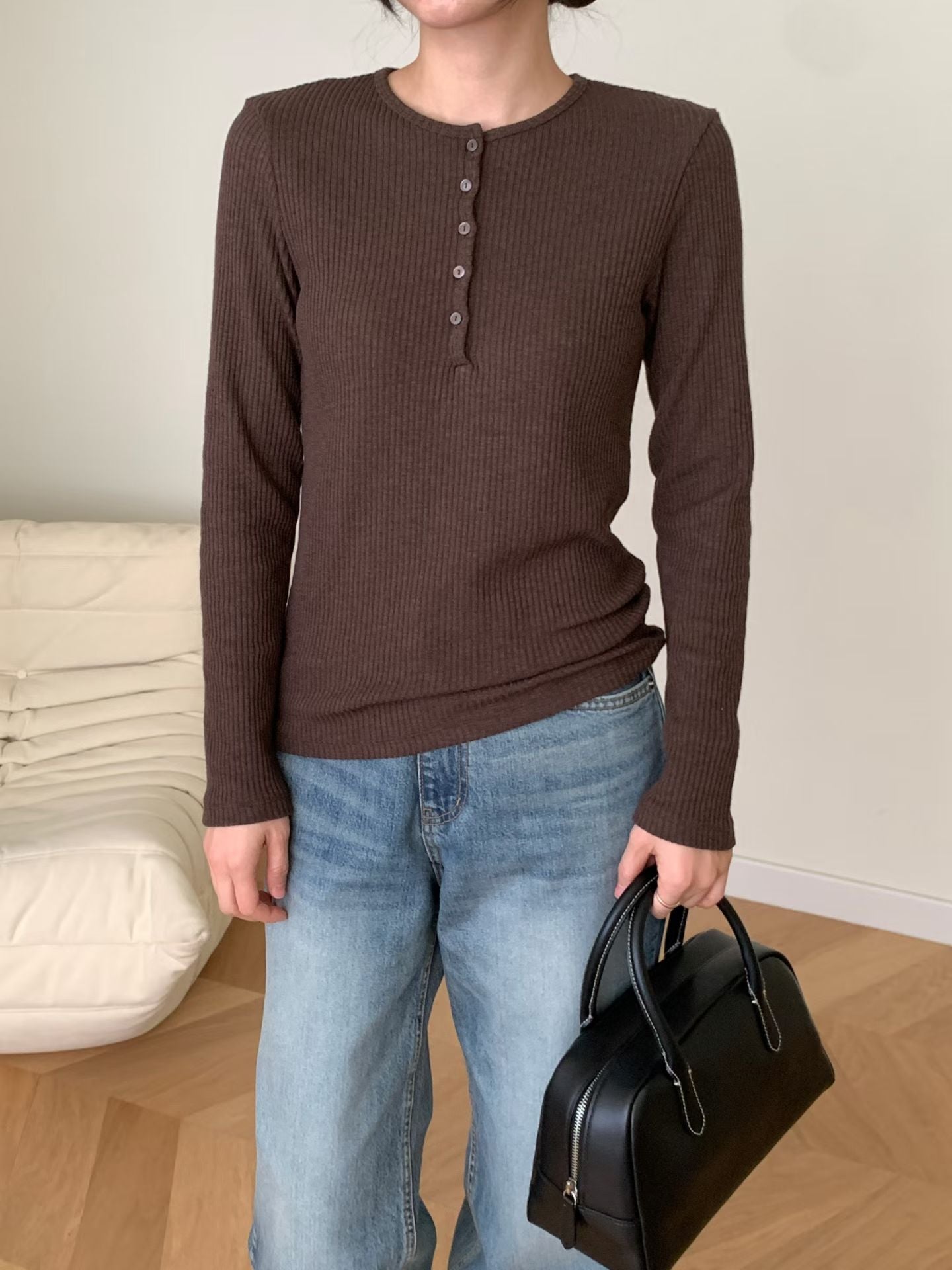 KR直送 亨利領坑紋上衣 4色入 1W91149