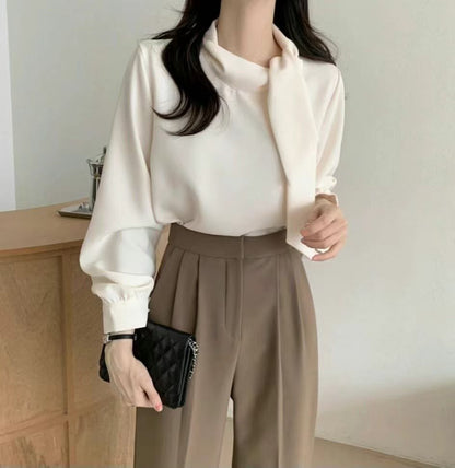 KR直送．側綁斯文金鈕仔厚雪紡 2色入 1W91111