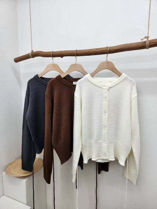 KR直送．後綁繩開胸冷衫外套 2色入  
1W90125