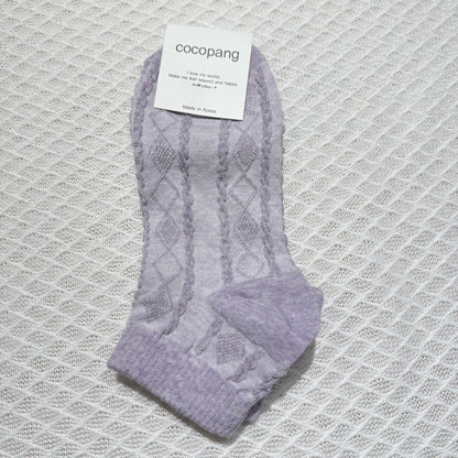 KR直送 麻花短襪 2色入