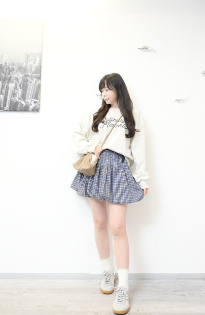 春夏・格仔泡泡裙褲連Belt 1W60215