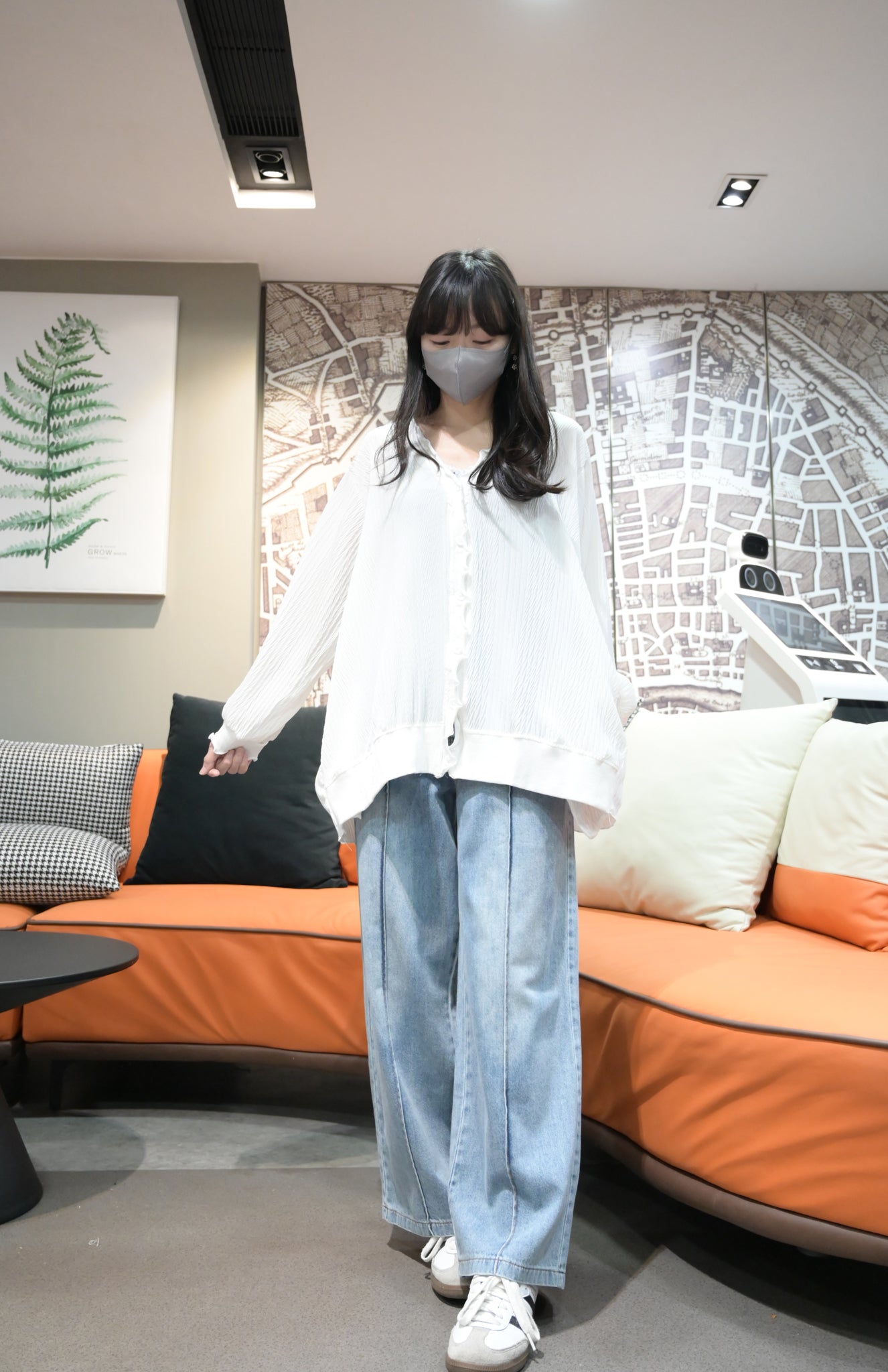 春裝免熨皺皺布木耳邊薄外套 2色入S70117