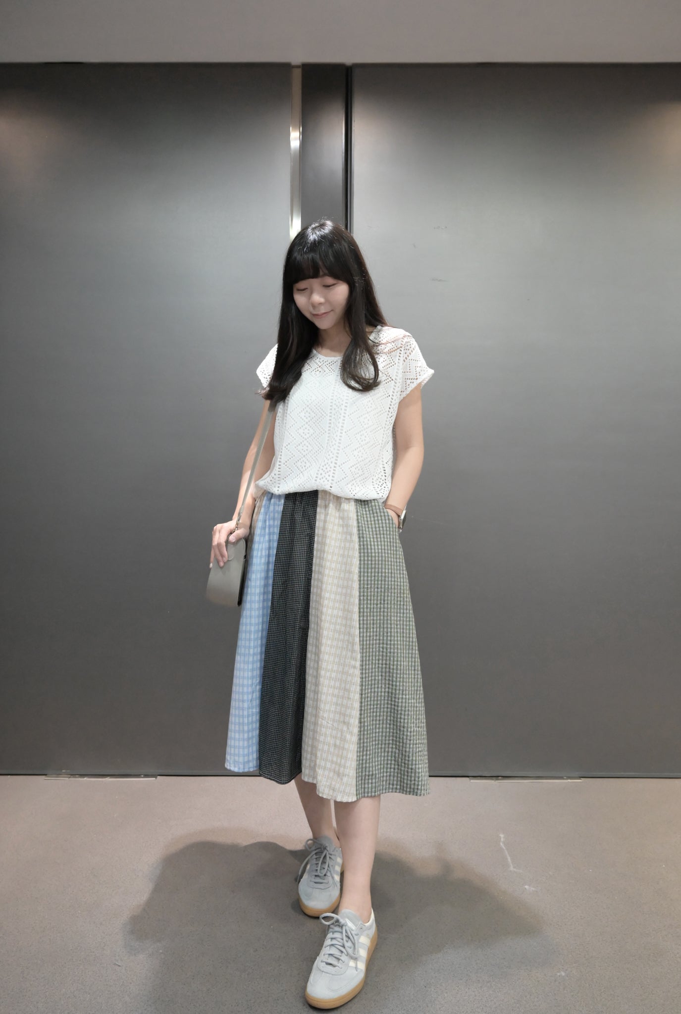 春夏・拼布通花假兩件連身裙 2色入 1S20223