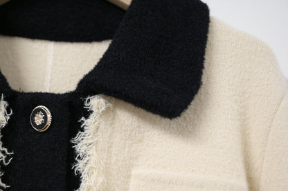 秋冬・小香風柔軟厚針織外套 1色入 1W60229