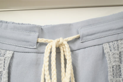 春夏・綁繩透視方格滑料裙 2色入 1S20224