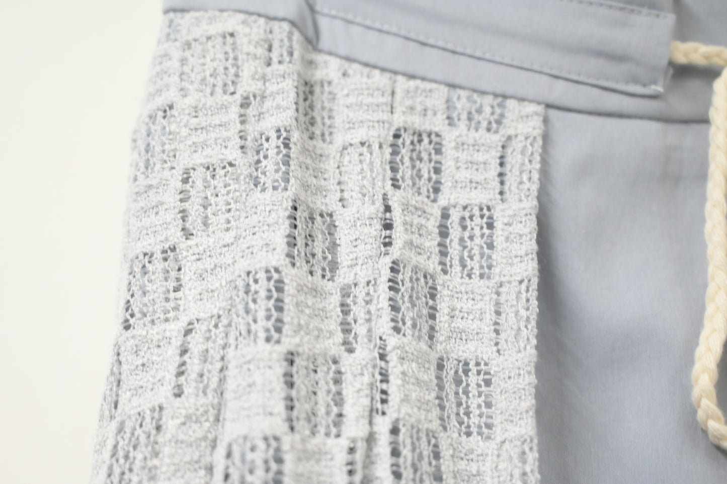 春夏・綁繩透視方格滑料裙 2色入 1S20224