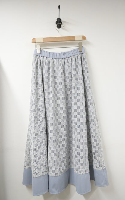 春夏・綁繩透視方格滑料裙 2色入 1S20224