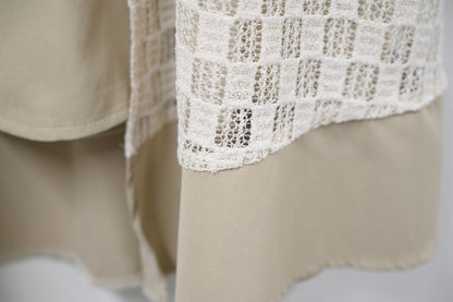 春夏・綁繩透視方格滑料裙 2色入 1S20224