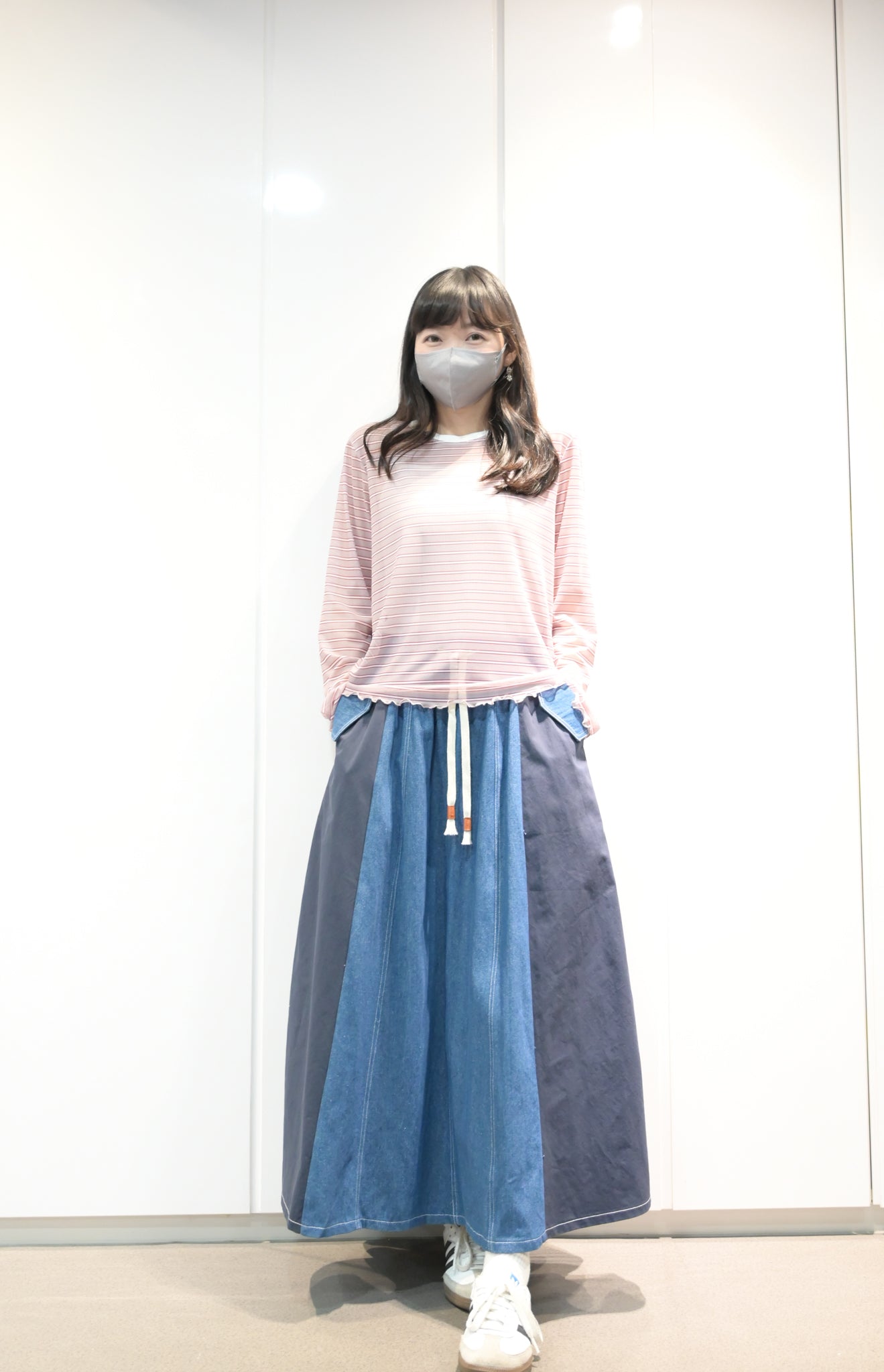 拼色薄牛仔半身裙 2色入 S20131