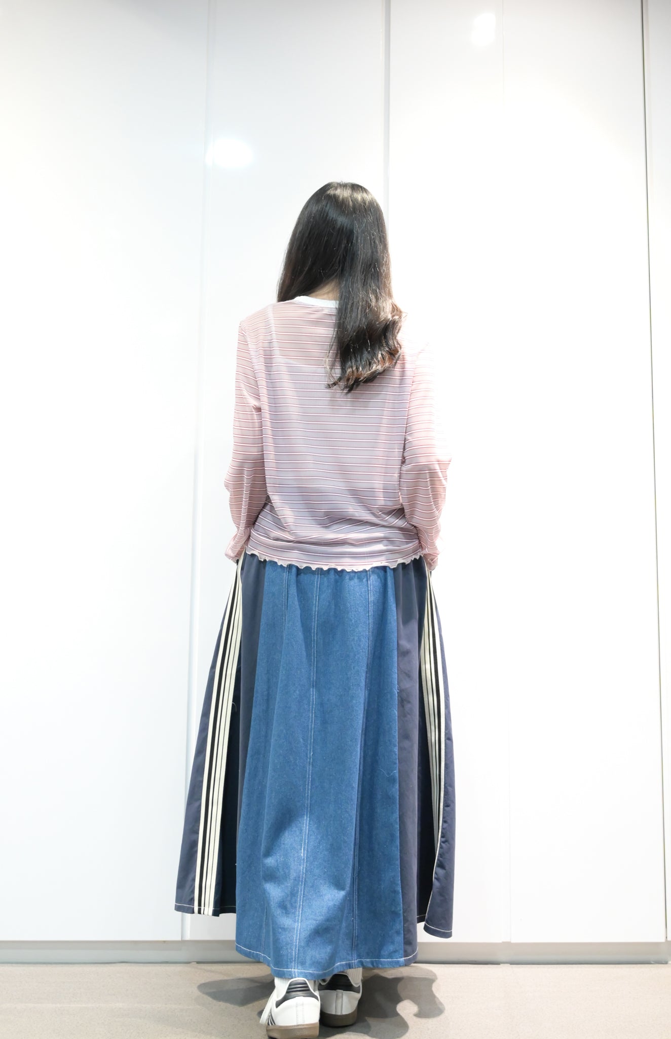 拼色薄牛仔半身裙 2色入 S20131