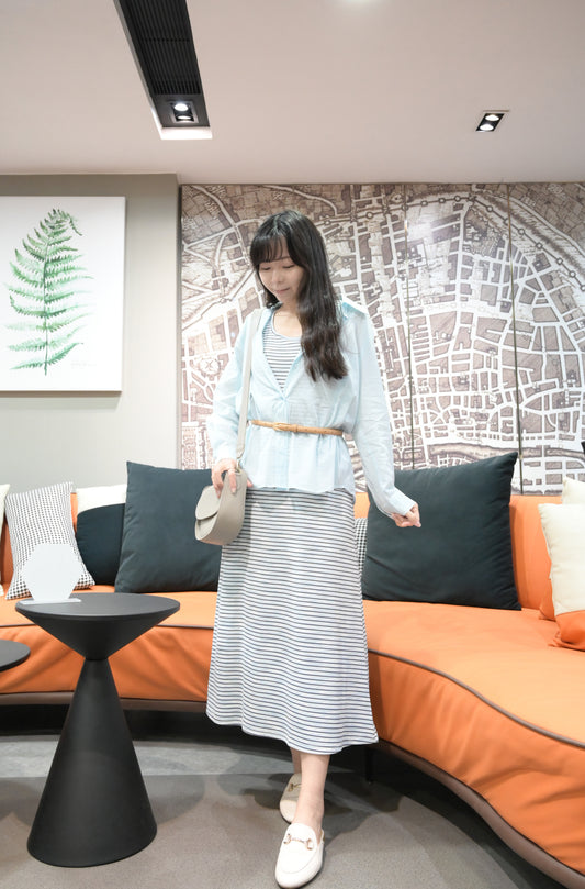 夏季・超彈背心長裙配防曬恤衫SET 2色入 1S60323