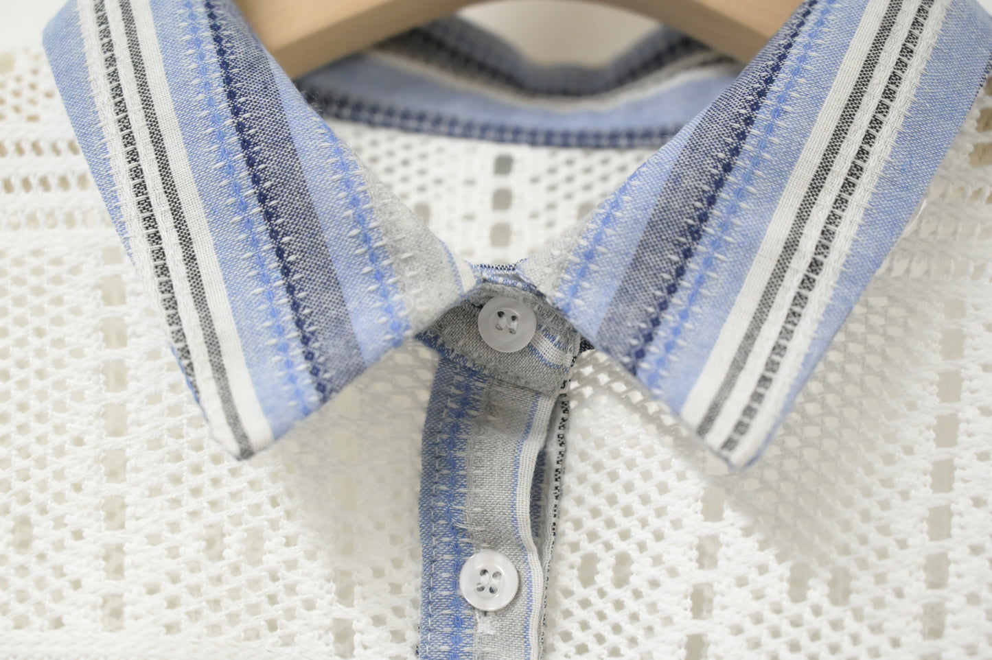 夏季・通花拼免熨棉麻料連身裙 2色入 1S20322