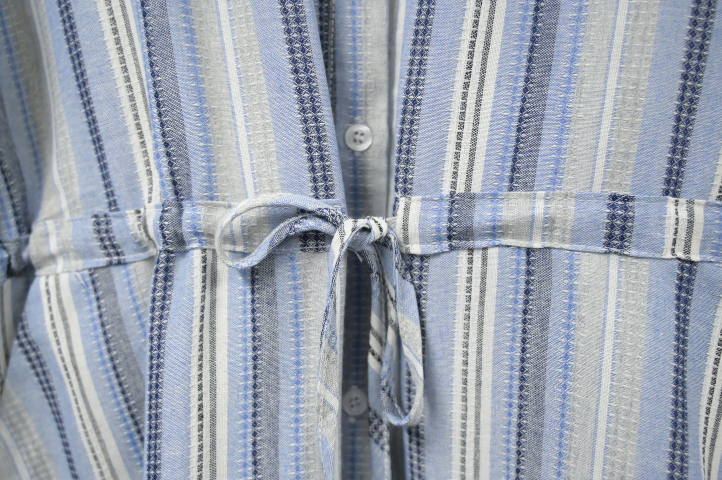 夏季・通花拼免熨棉麻料連身裙 2色入 1S20322