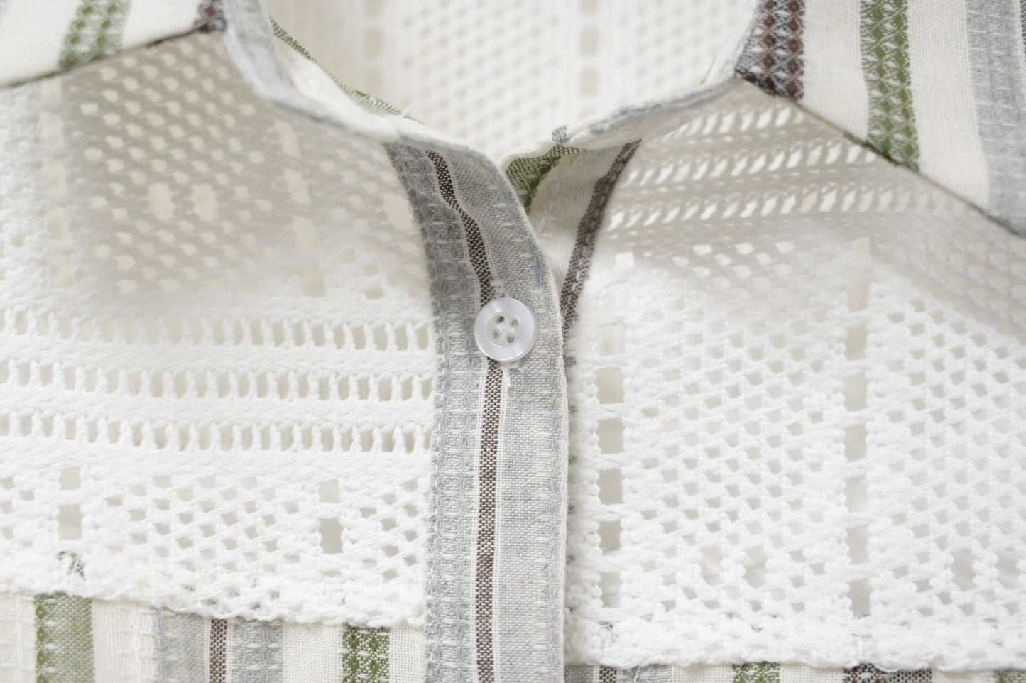 夏季・通花拼免熨棉麻料連身裙 2色入 1S20322