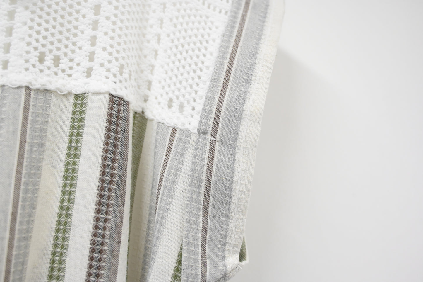 夏季・通花拼免熨棉麻料連身裙 2色入 1S20322