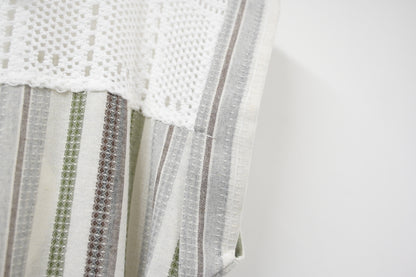 夏季・通花拼免熨棉麻料連身裙 2色入 1S20322