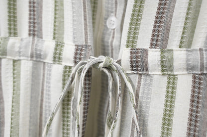 夏季・通花拼免熨棉麻料連身裙 2色入 1S20322