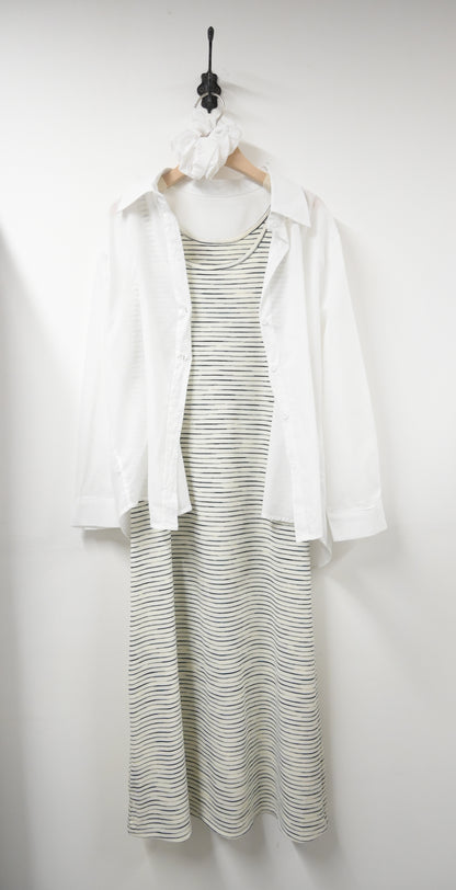 夏季・超彈背心長裙配防曬恤衫SET 2色入 1S60323