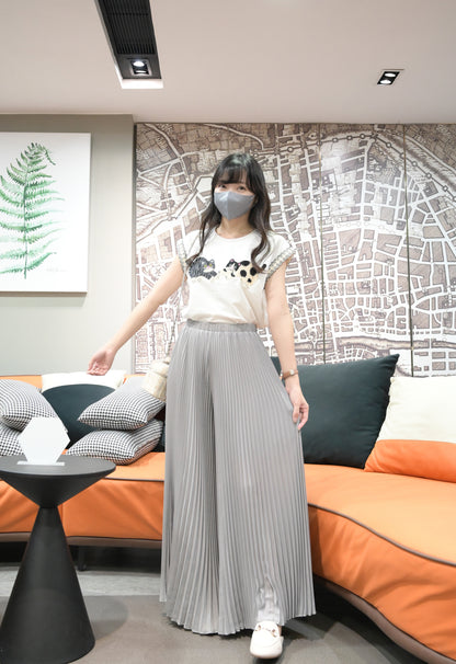 夏季・免熨百褶雪紡長褲 3色入 1S60335