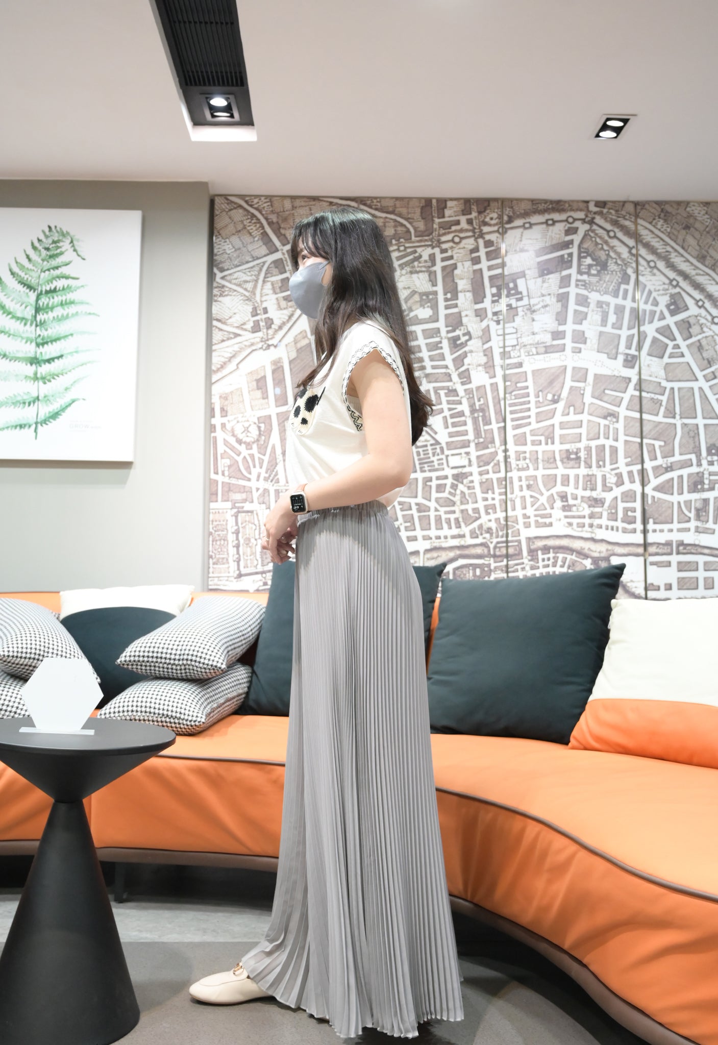 夏季・免熨百褶雪紡長褲 3色入 1S60335