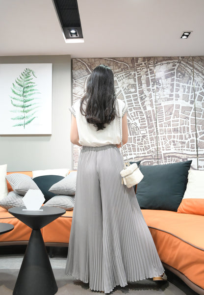 夏季・免熨百褶雪紡長褲 3色入 1S60335