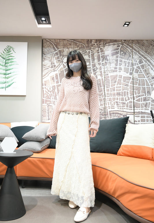 夏季・暗紋通花修身半身裙 2色入 1S10334