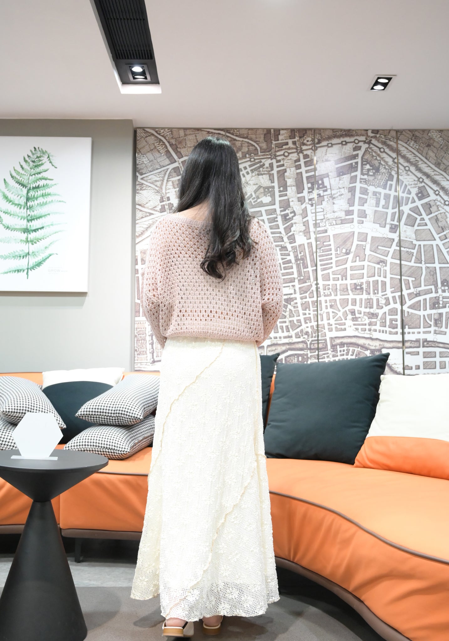 夏季・暗紋通花修身半身裙 2色入 1S10334