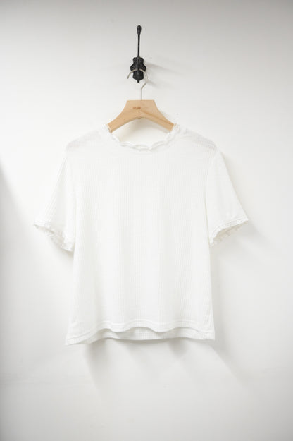 夏季・綑邊木耳領Tee 4色入 1S50333