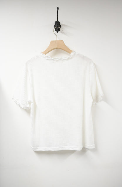 夏季・綑邊木耳領Tee 4色入 1S50333