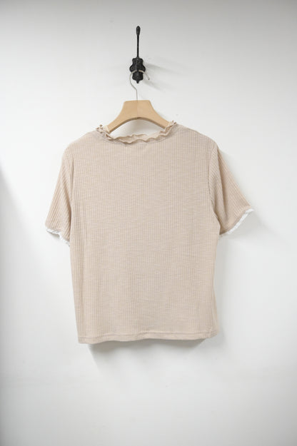 夏季・綑邊木耳領Tee 4色入 1S50333