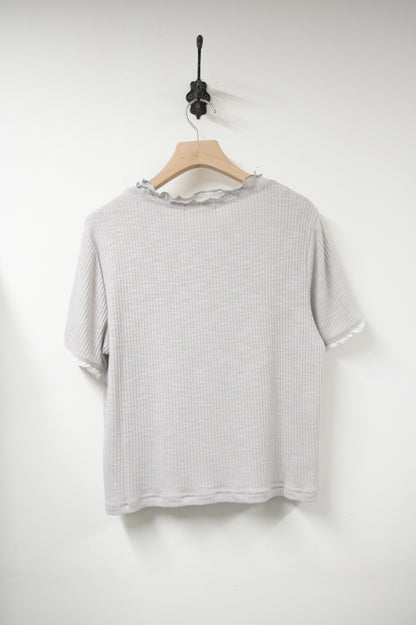 夏季・綑邊木耳領Tee 4色入 1S50333