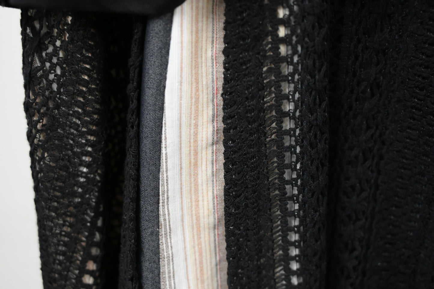 夏季・假兩件網面層次連身裙 2色入 1S60336