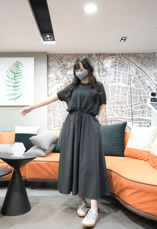 夏季・爽滑背心裙配線衫SET 2色入 1S60339