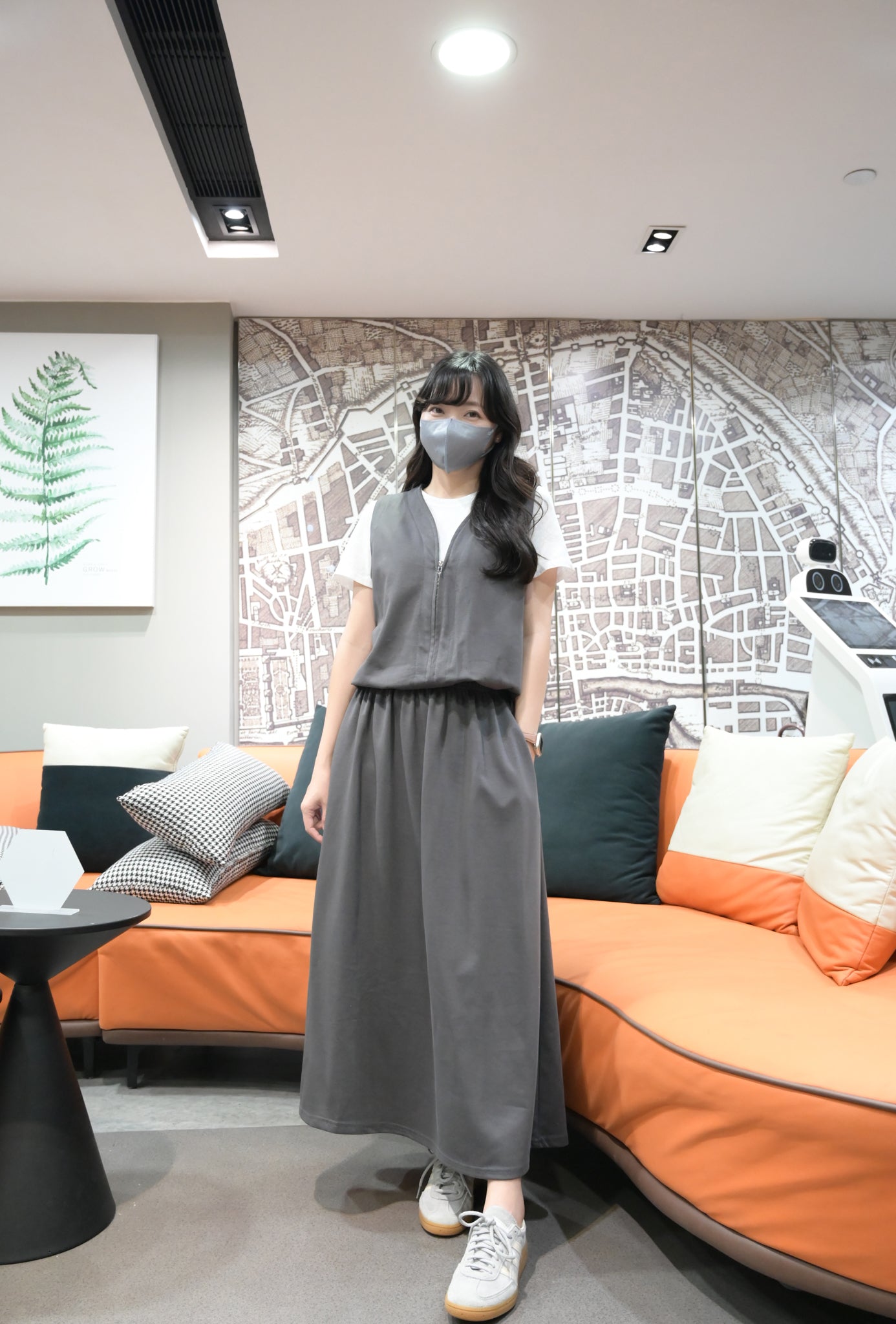 夏季・泡泡假兩件配半身裙套裝 1S60340