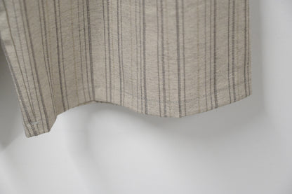 夏季・暗條紋褶邊九分褲 2色入 1S20338