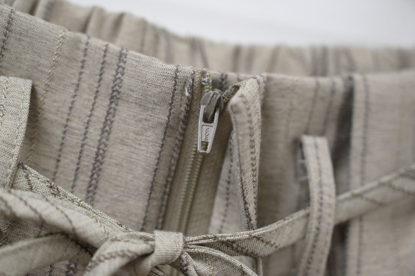 夏季・暗條紋褶邊九分褲 2色入 1S20338