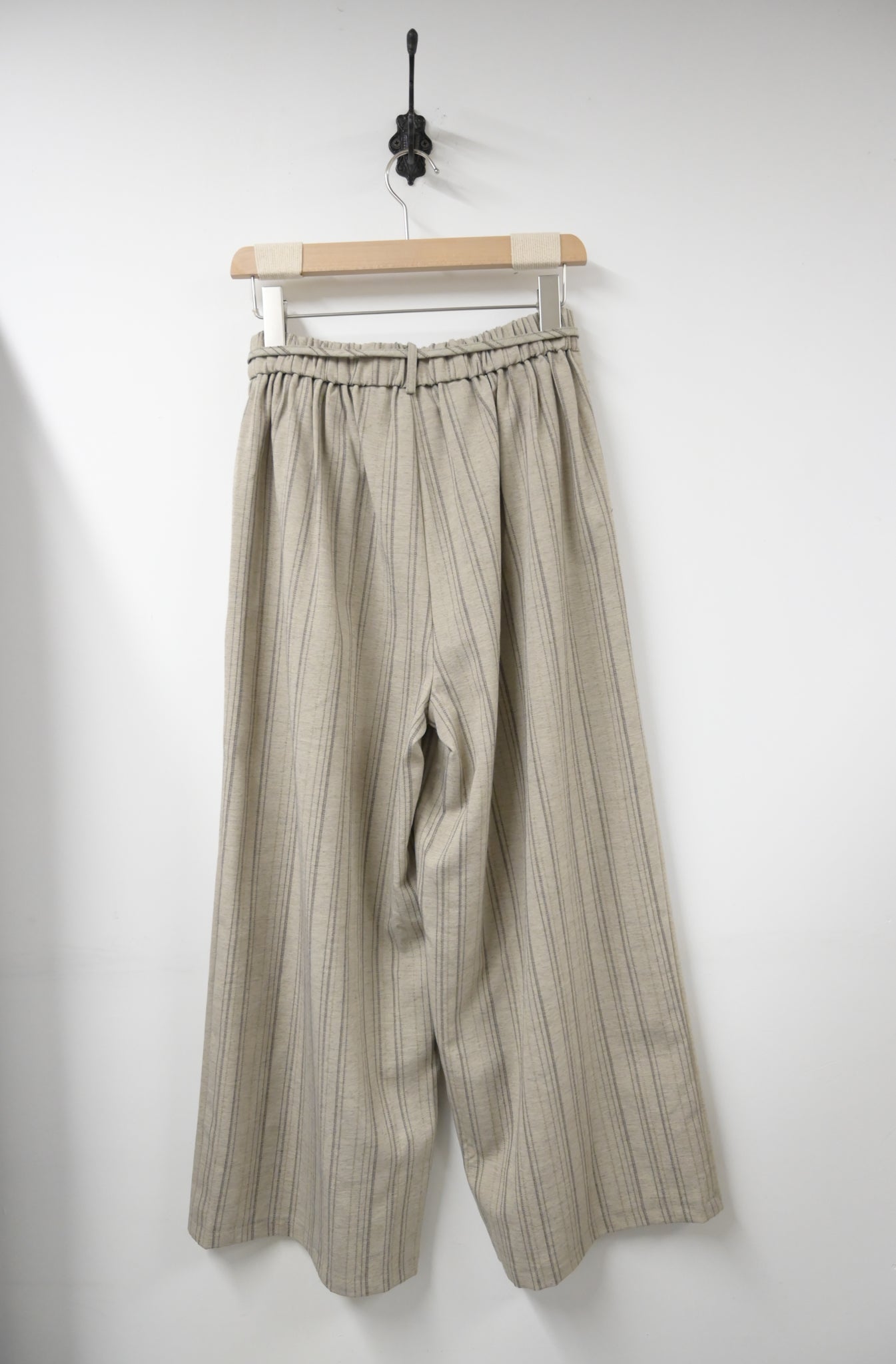 夏季・暗條紋褶邊九分褲 2色入 1S20338